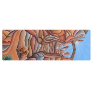 Yoga mat “One stair to where?” From the journey series.