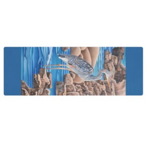 Yoga mat "Be heron now" From the journey series.