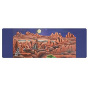 Yoga mat "Coyote moon" From the journey series.