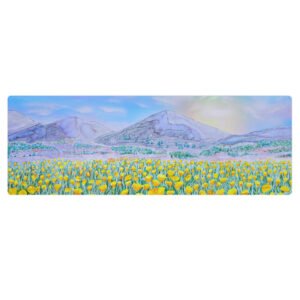 Yoga mat “Majestic mountain poppy land”