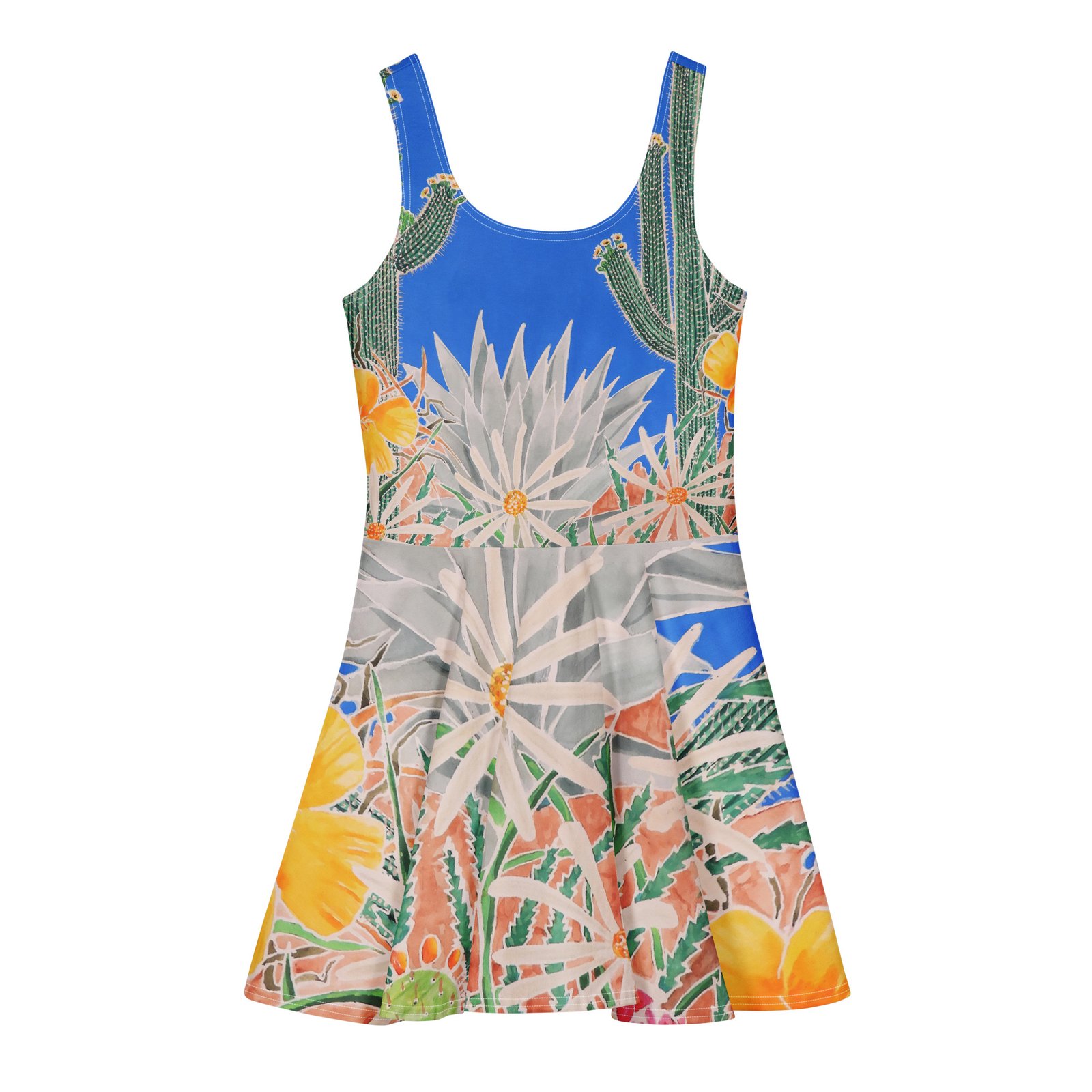 Cotton skater dress "Cactus bloom" - Image 2