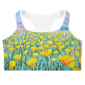 Sports bra "Majestic mountain poppyland"