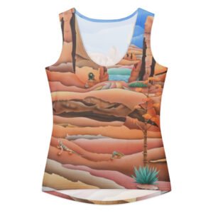 Women's cotton tank  "Lizard lane" The journey series